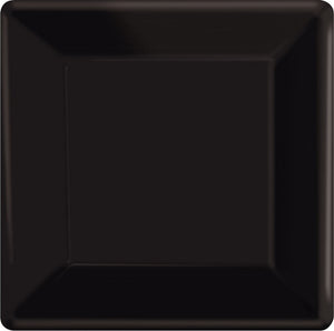 Jet Black 23cm Square Paper Plates Pack of 20