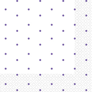 New Purple Dots 2ply Beverage Napkins Pack of 16