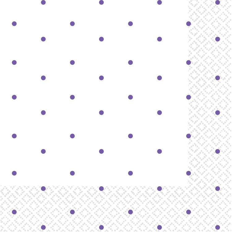 New Purple Dots 2ply Beverage Napkins Pack of 16