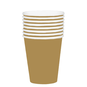 Gold 354ml Paper Cups Pack of 20