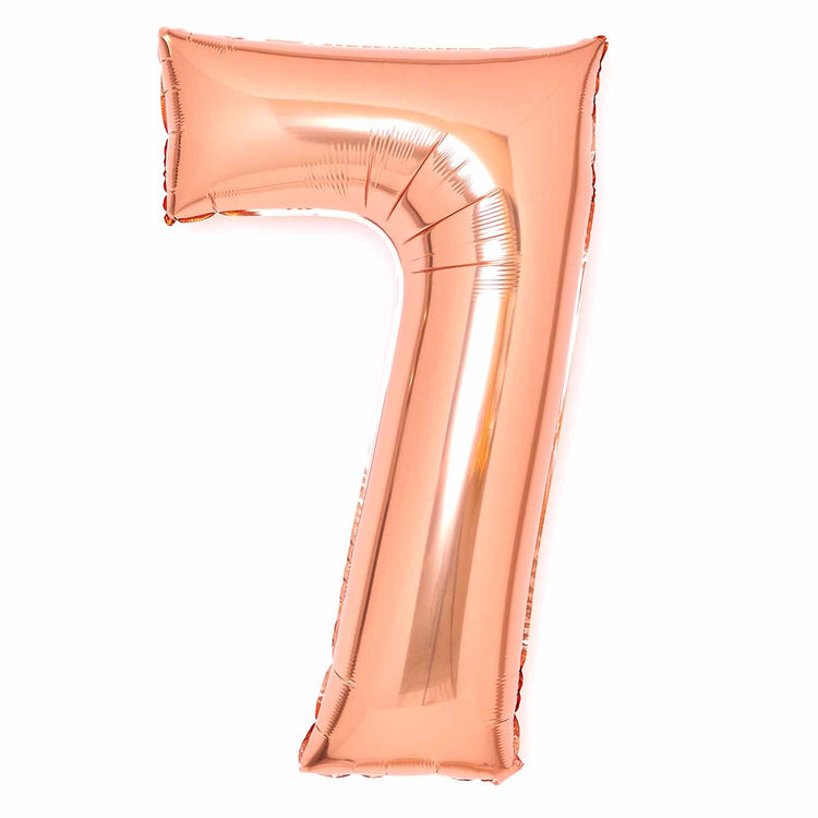 Large Number 7 Rose Gold Foil Balloon 53cm w x 89cm h