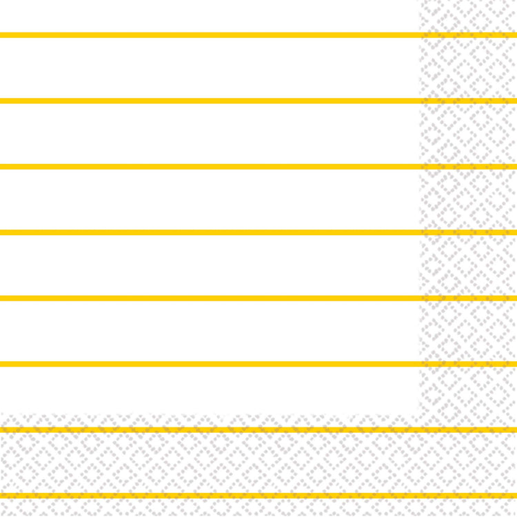 Sunshine Yellow Stripes 2ply Lunch Napkins Pack of 16