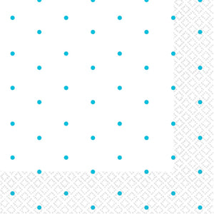 Caribbean Blue Dots 2ply Beverage Napkins Pack of 16