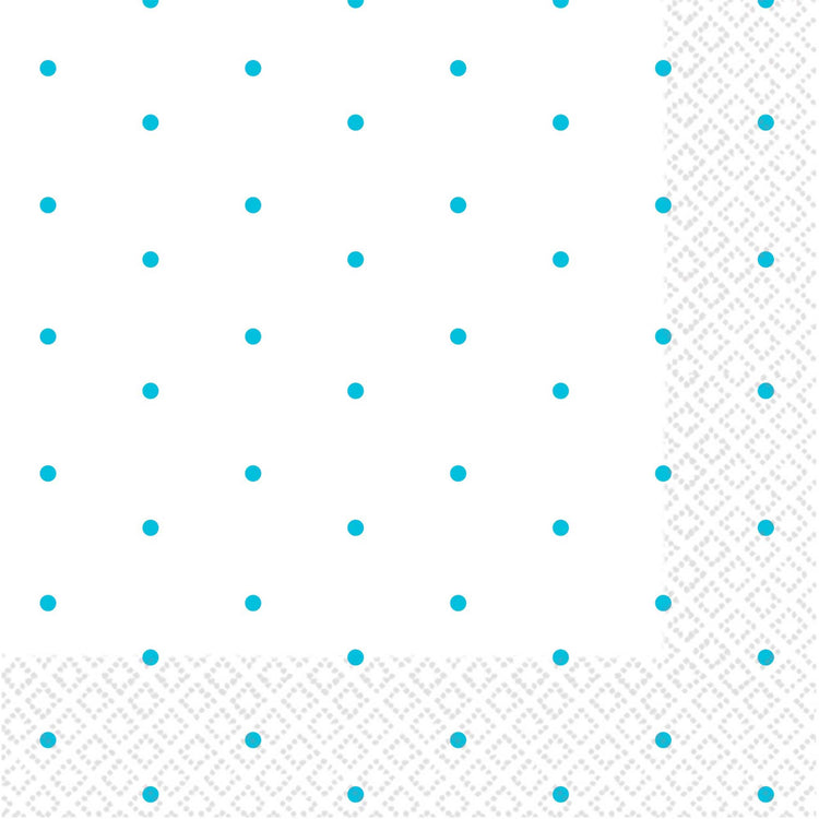 Caribbean Blue Dots 2ply Beverage Napkins Pack of 16