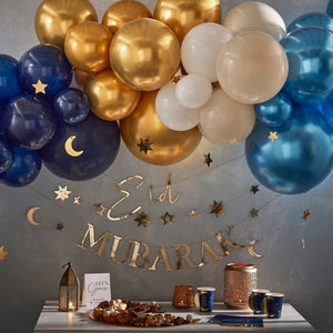 Eid Grazing Board Crescent Moon and Star Shaped Gold