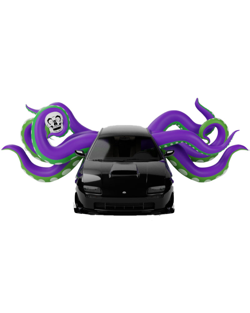 Eight Scary Octopus Tentacles with Skull Halloween Car Inflatable 3.6m