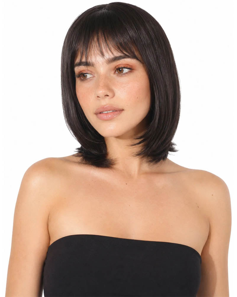 Elle Brown Bob Wig with Bangs