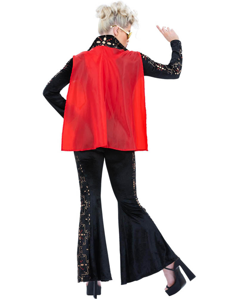 Elvis Black Rhinestone Womens Costume