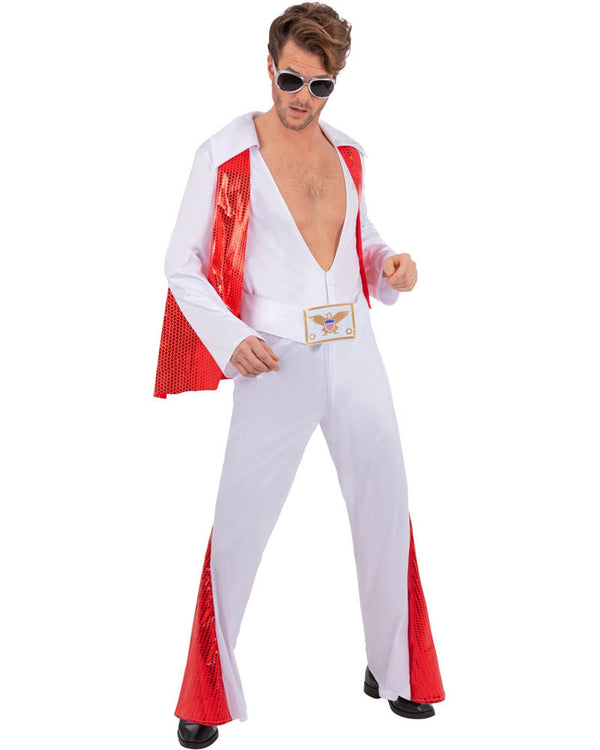 Elvis White Jumpsuit Mens Costume