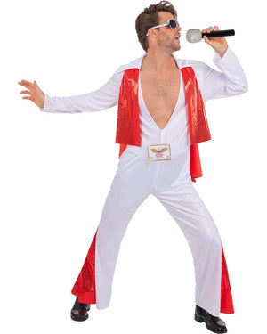 Elvis White Jumpsuit Mens Costume