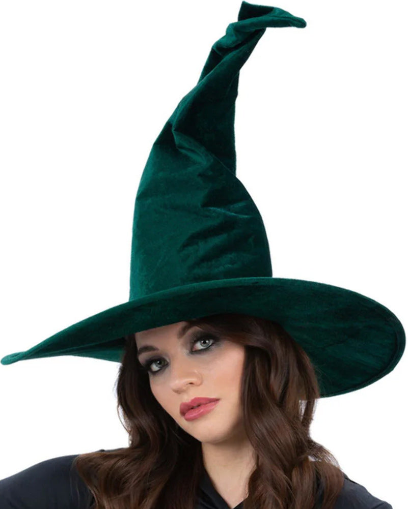 Emerald Green Velour Witch Hat