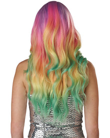 Enchanting Long Waves Rainbow Wig