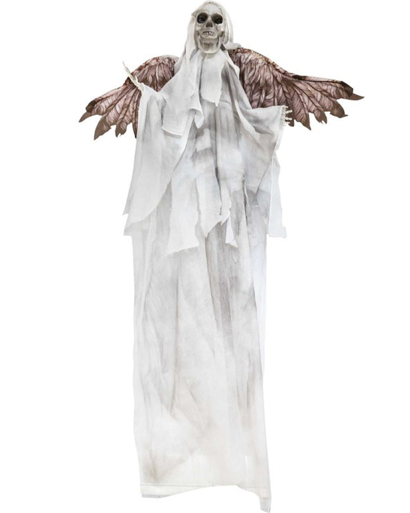 Evil Angel Skeleton Hanging Animated Halloween Decoration 1.8m