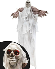 Evil Angel Skeleton Hanging Animated Halloween Decoration 1.8m