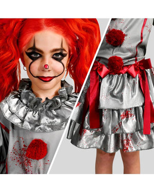Evil Clown Girls Costume