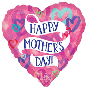 Jumbo HX Happy Mothers Day Layered Hearts Foil Balloon