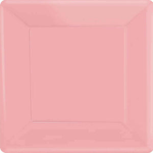 New Pink 23cm Square Paper Plates Pack of 20