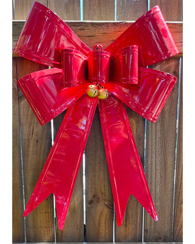 Christmas Hanging Metal Bow 60cm