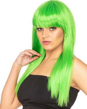 Fashion Deluxe Apple Green Long Wig