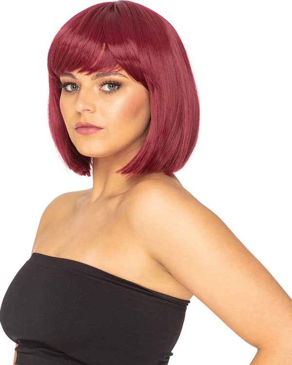 Fashion Deluxe Bordeaux Red Bob Wig