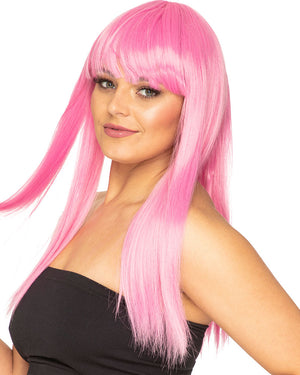 Fashion Deluxe Candy Pink Long Wig