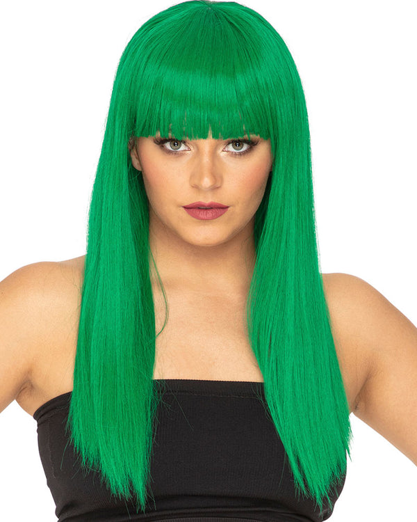 Fashion Deluxe Emerald Green Long Wig