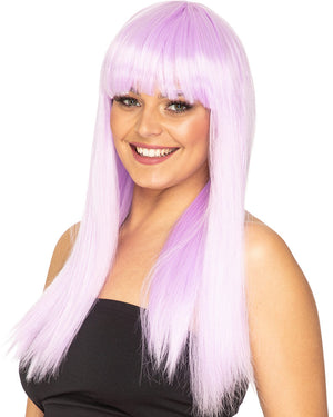 Fashion Deluxe Frosted Lavender Long Wig