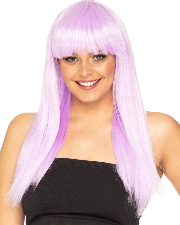 Fashion Deluxe Frosted Lavender Long Wig