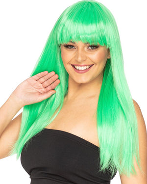 Fashion Deluxe Spearmint Green Long Wig