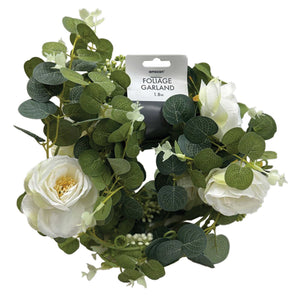 Christmas Eucalyptus White Flower Garland