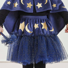 Fancy Dress Navy Velvet Sparkle Kids Wizard Tutu 5-7 Years
