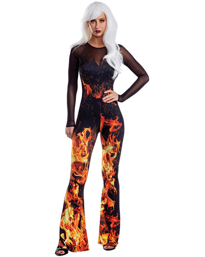 Flame Jumpsuit Womens Costume