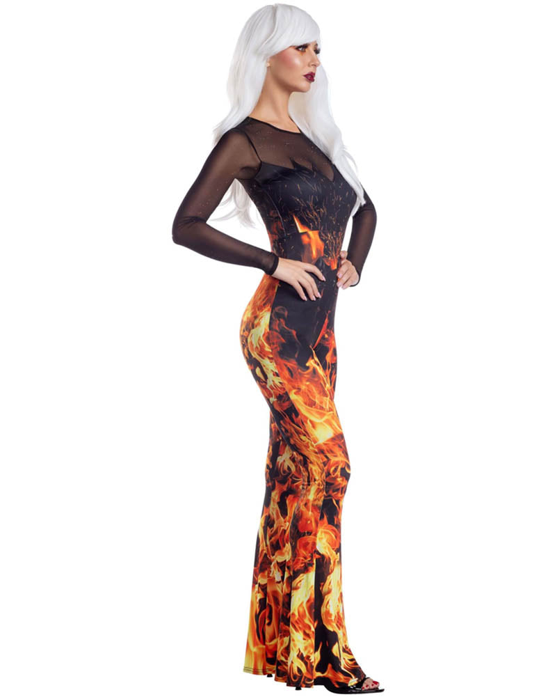 Flame Jumpsuit Womens Costume