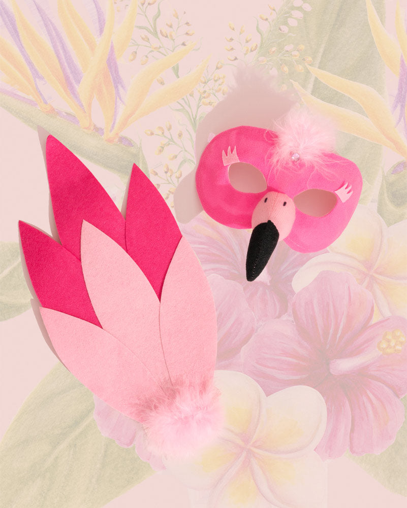 Flamingo Deluxe Eyemask and Tail Set