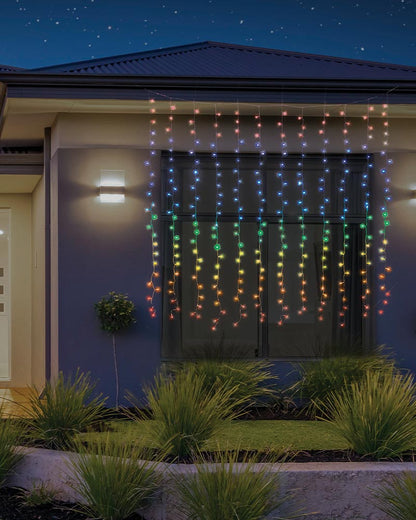 Flash Connectable Rainbow LED Curtain 1.8m