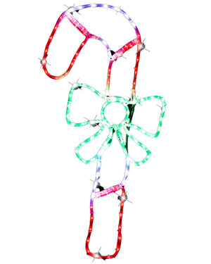 Flash Ropelight Christmas LED Candy Cane With Bow 90cm
