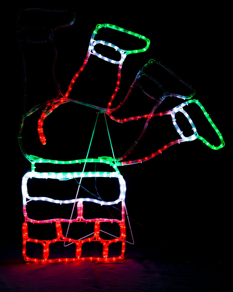Flash Ropelight Christmas LED Santa Stuck In Chimney