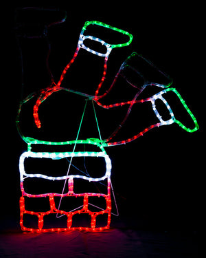 Flash Ropelight Christmas LED Santa Stuck In Chimney