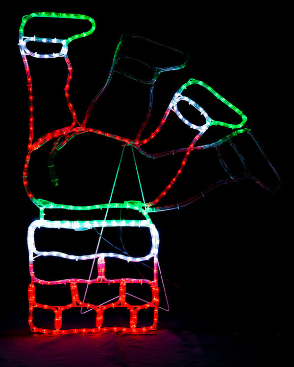 Flash Ropelight Christmas LED Santa Stuck In Chimney