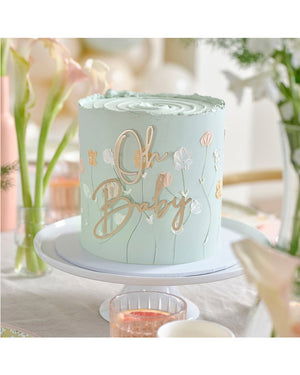 Floral Baby Birthday Cake Decoration