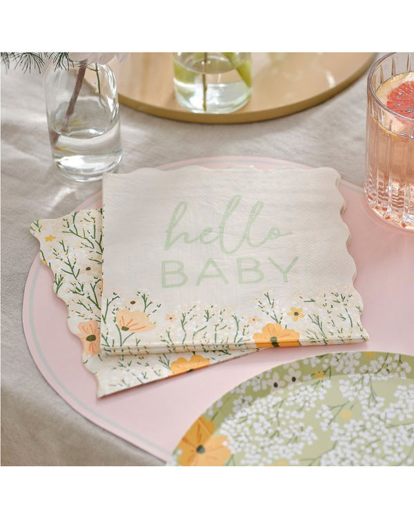 Floral Baby Floral Napkins Pack of 16
