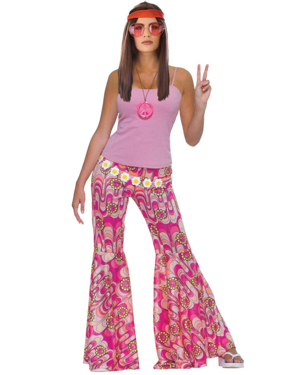 Flower Power Womens Bell Bottom Pants