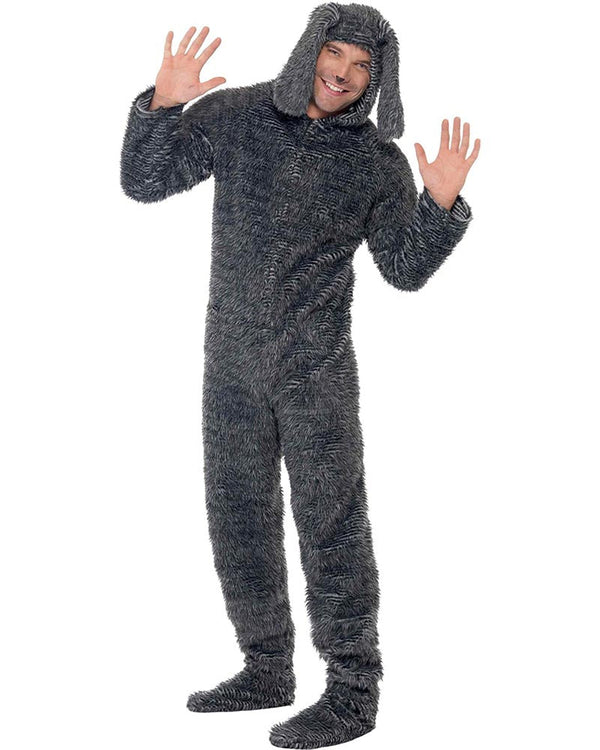 Fluffy Grey Dog Adult Costume