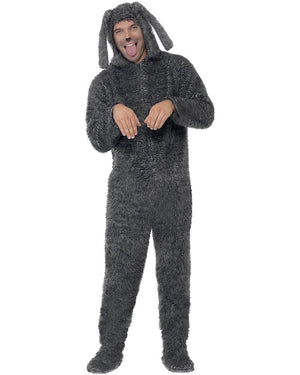 Fluffy Grey Dog Adult Costume