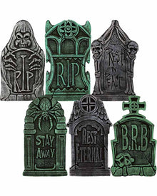 Spooky Graveyard Foam Tombstones Pack of 6