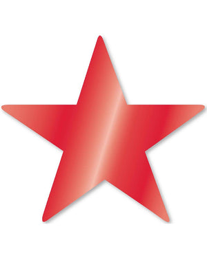 Apple Red Foil Star Cutouts Pack of 5