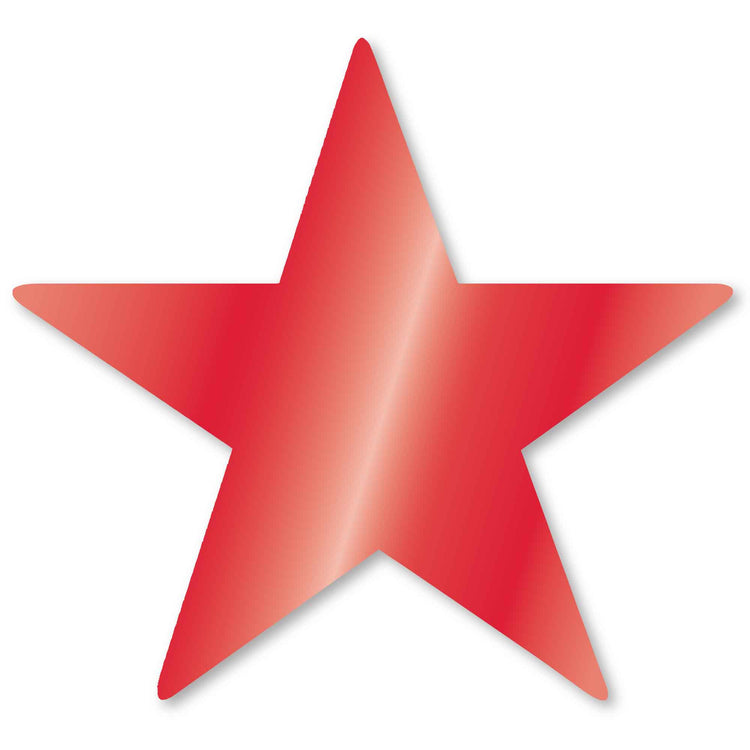 Apple Red Foil Star Cutouts Pack of 5