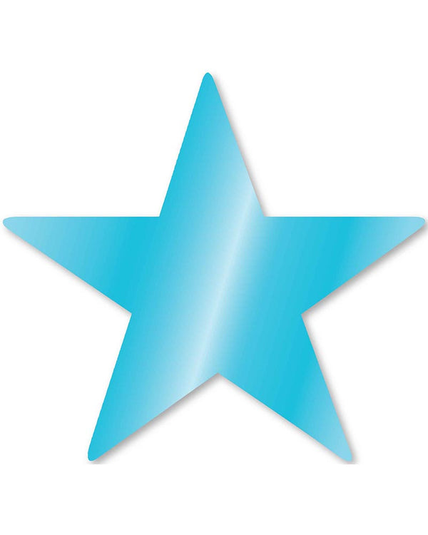 Caribbean Blue Foil Star Cutouts Pack of 5