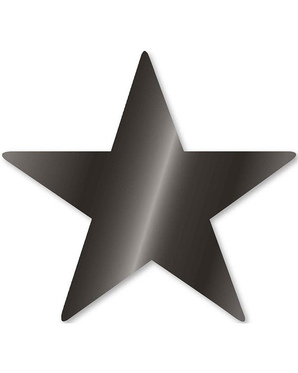Jet Black Foil Star Cutouts Pack of 5