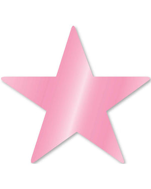 New Pink Foil Star Cutouts Pack of 5